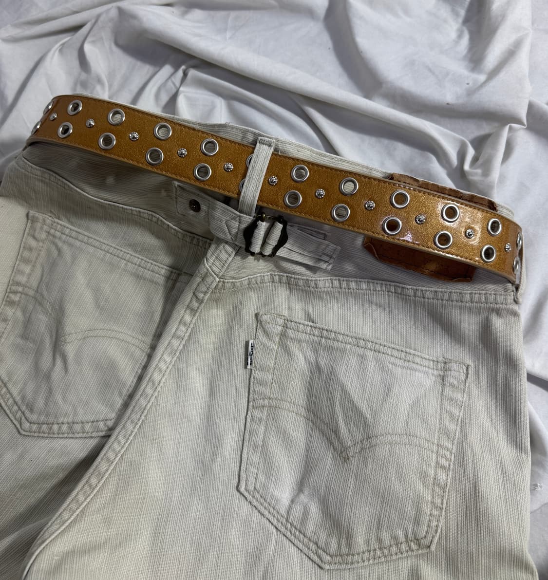 빈티지 스터드 웨스턴 레더 벨트y2k 상품이미지3