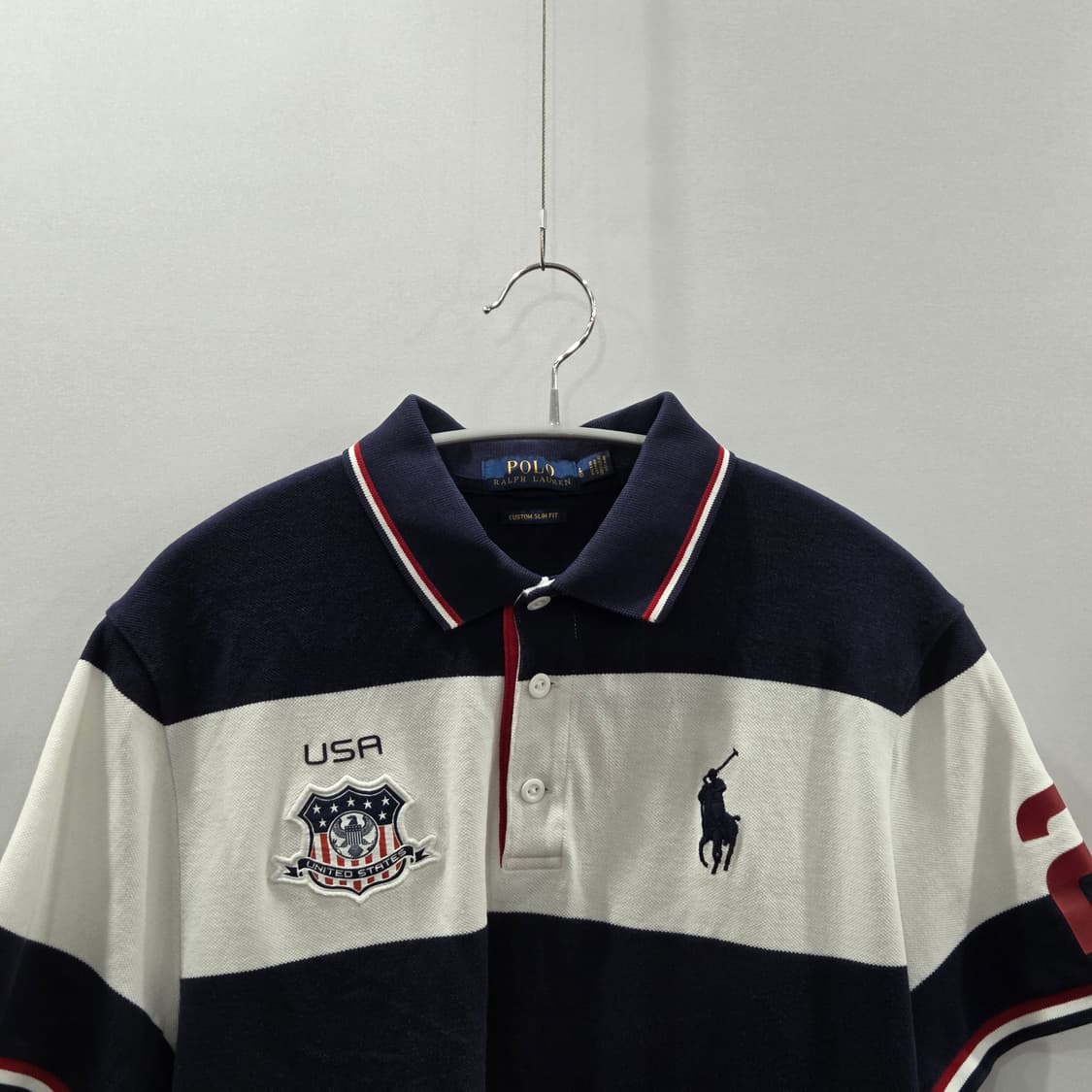 폴로랄프로렌 피케 카라 USA 스트라이프 반팔티 L 상품이미지2