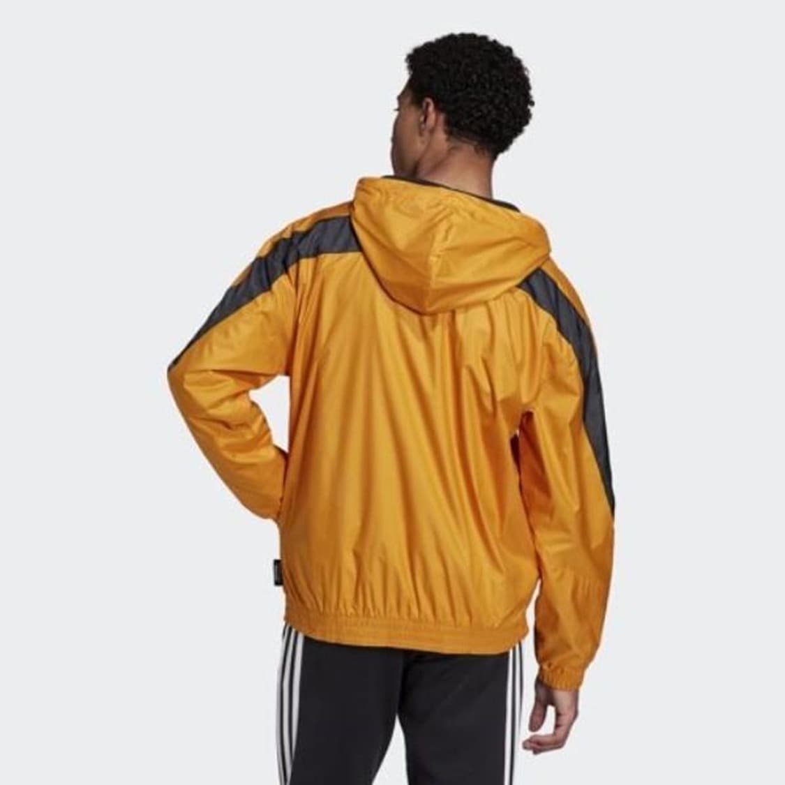 아디다스 윈드브레이커 하이브리드 기모 배색 오렌지 바람막이 L 새상품 상품이미지2