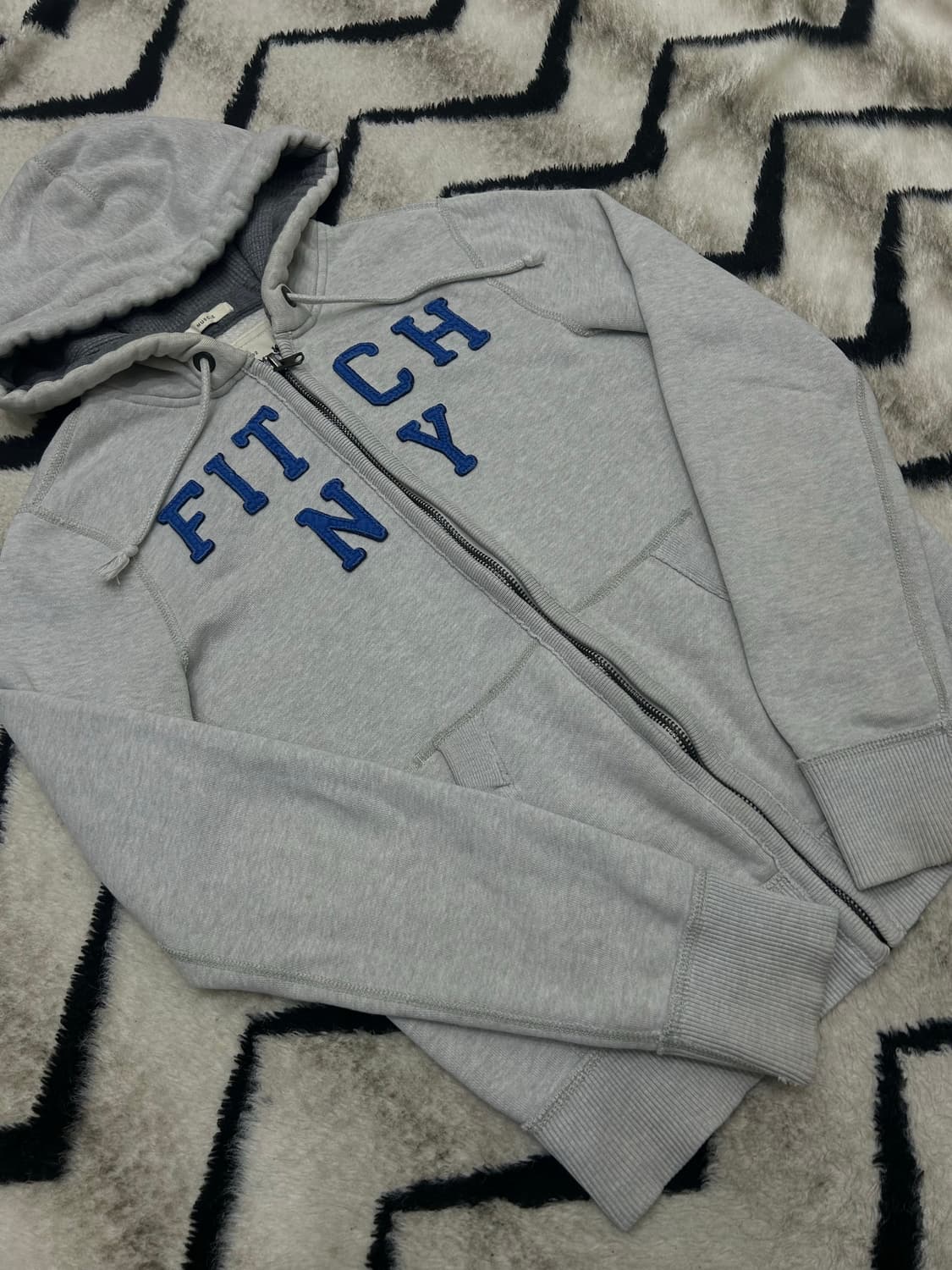 [M]아베크롬비 스펠아웃 후드집업/옅은그레이/기모 상품이미지2