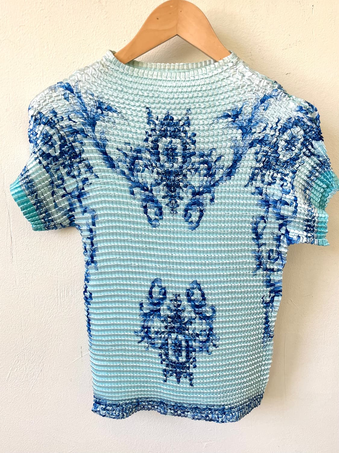 Japan vtg 마린블루 플리츠 탑 상품이미지2