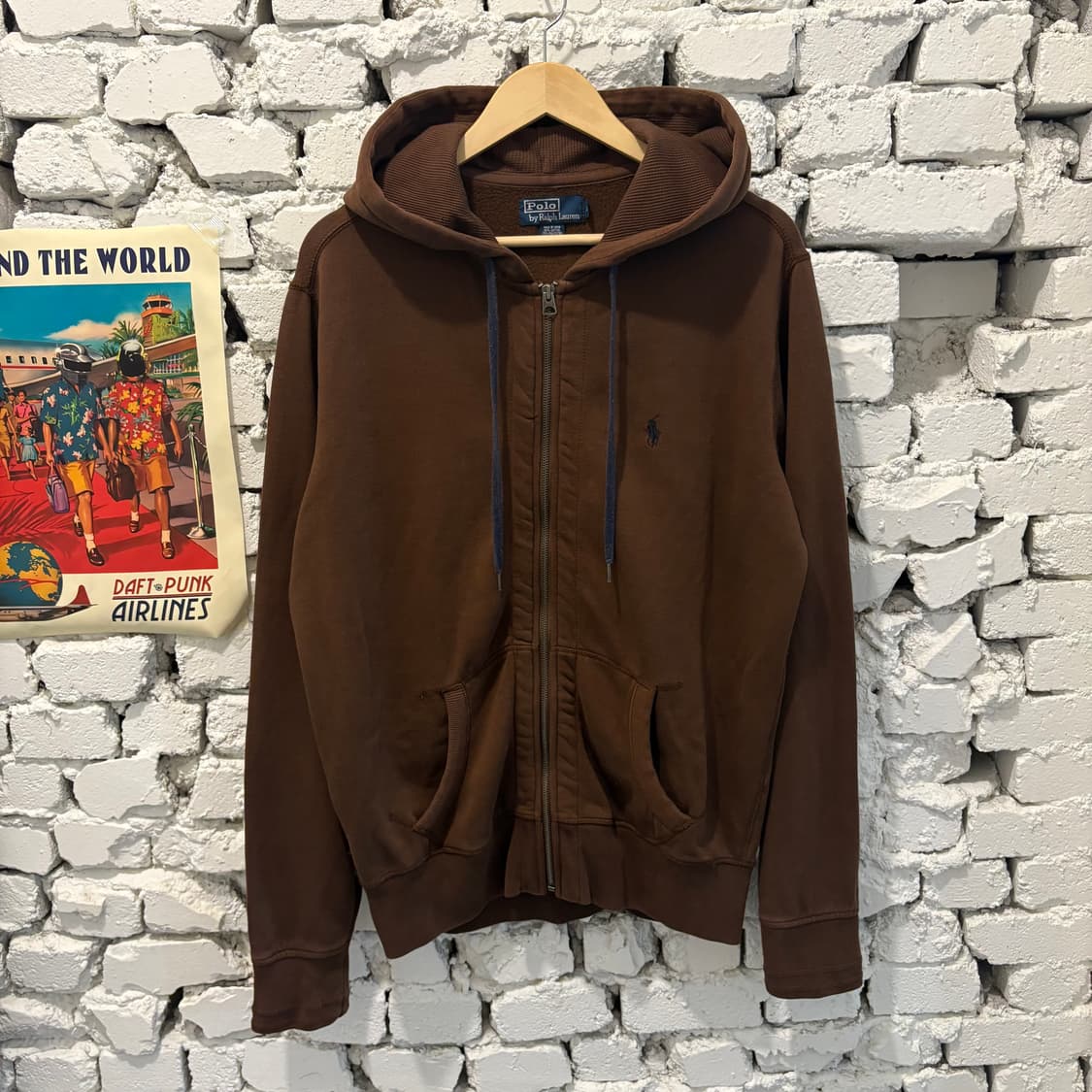90s 폴로 빈티지 브라운 후드집업 상품이미지1