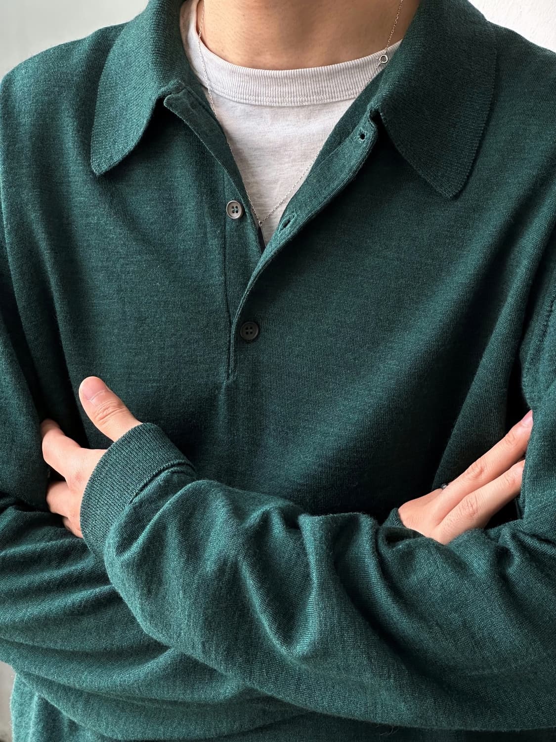 Superfinemerino wool polo knit  상품이미지3