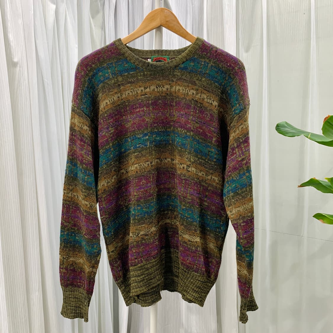 일본 빈티지 BOSTON TRADERS' 멀티 컬러 패턴 니트 1766 상품이미지1