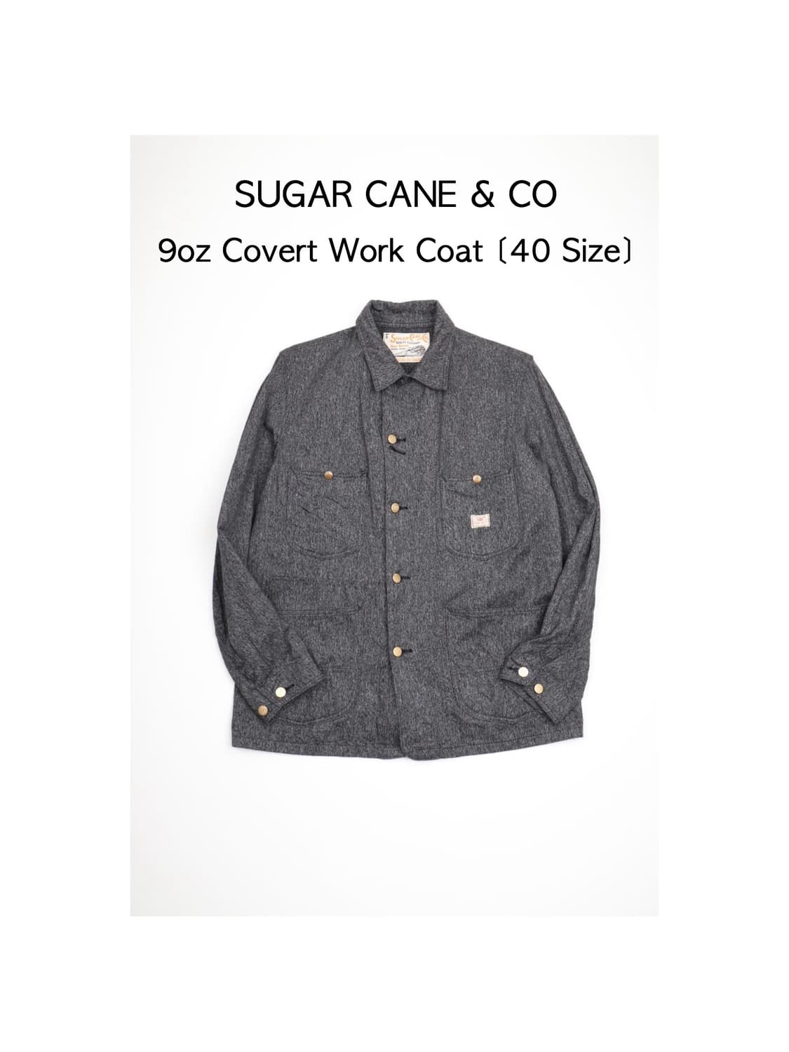 Sugar Cane 9OZ 코버트 워크 코트 블랙 상품이미지1