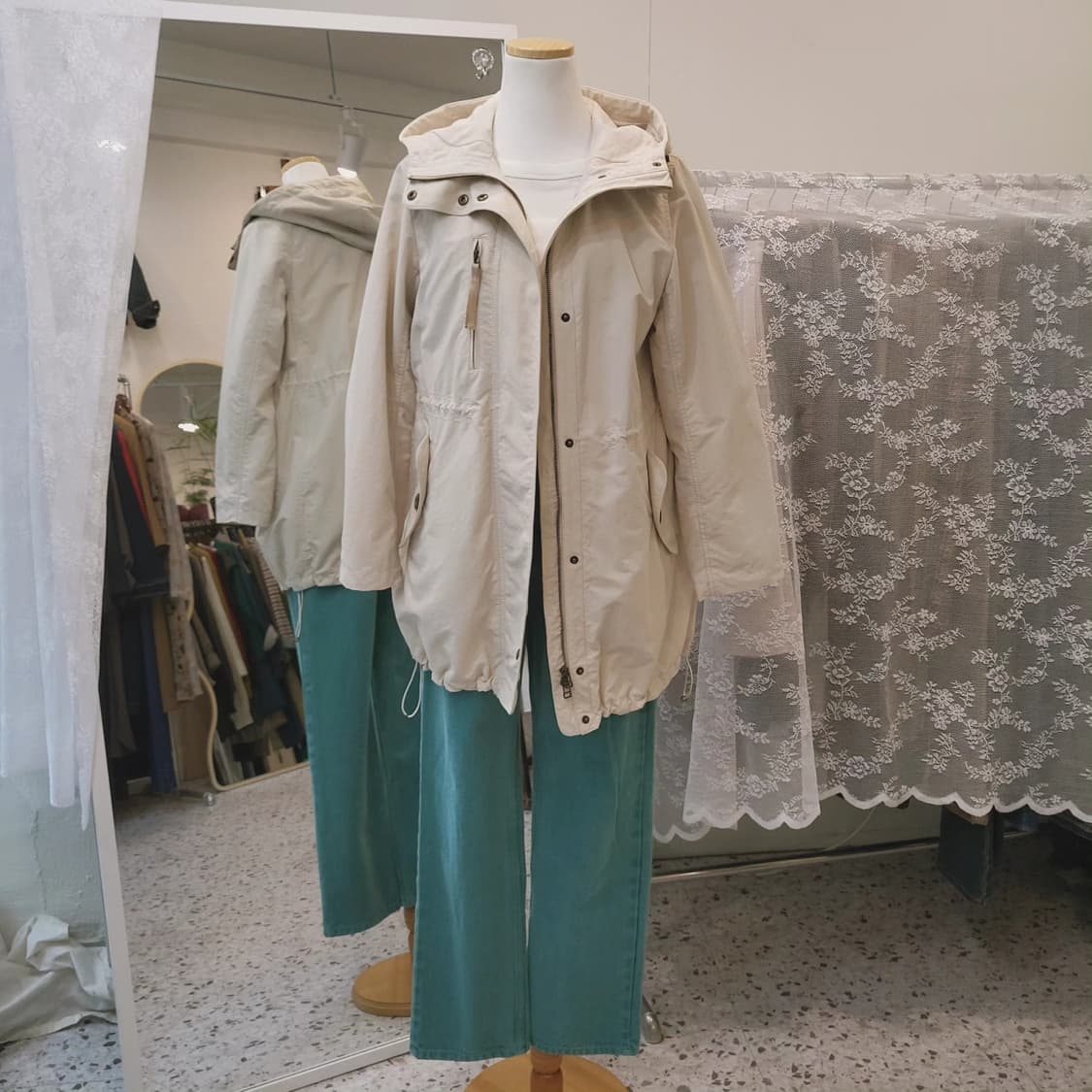 Inéd 아이보리 야상 점퍼 상품이미지9