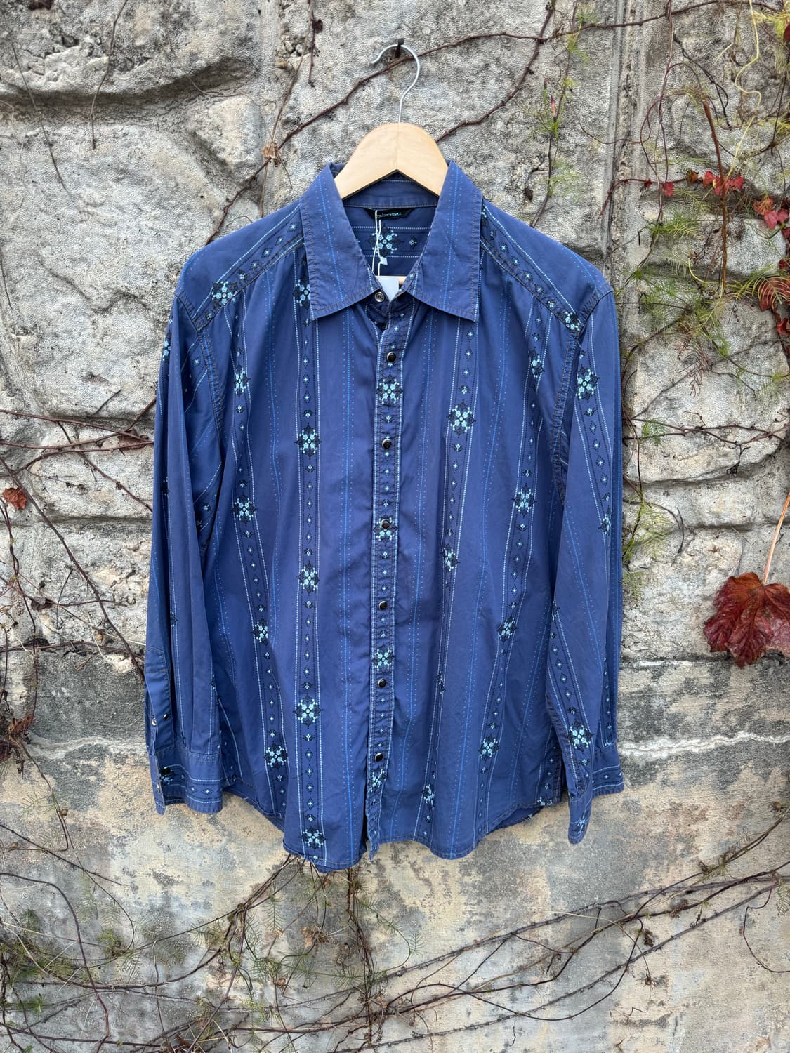 일본 빈티지 에스닉 패턴 웨스턴 셔츠 XL 상품이미지1