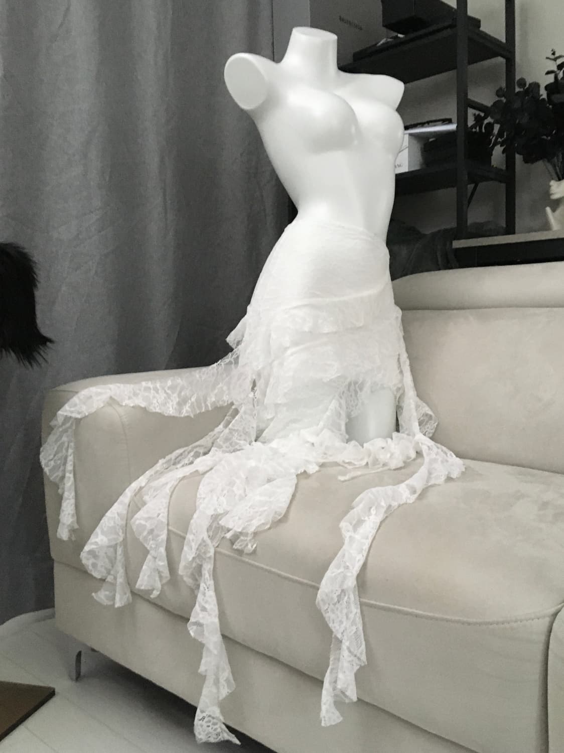 ༒ white lace long skirt 상품이미지2