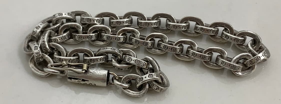 [7인치] 크롬하츠 페이퍼체인 은 팔찌 상품이미지4