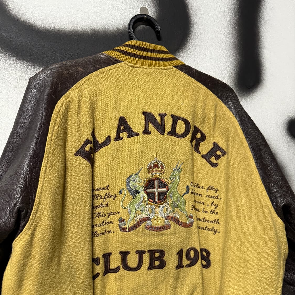 VTG 빈티지 올드스쿨 울 혼방 레더암 바시티 자켓 상품이미지6