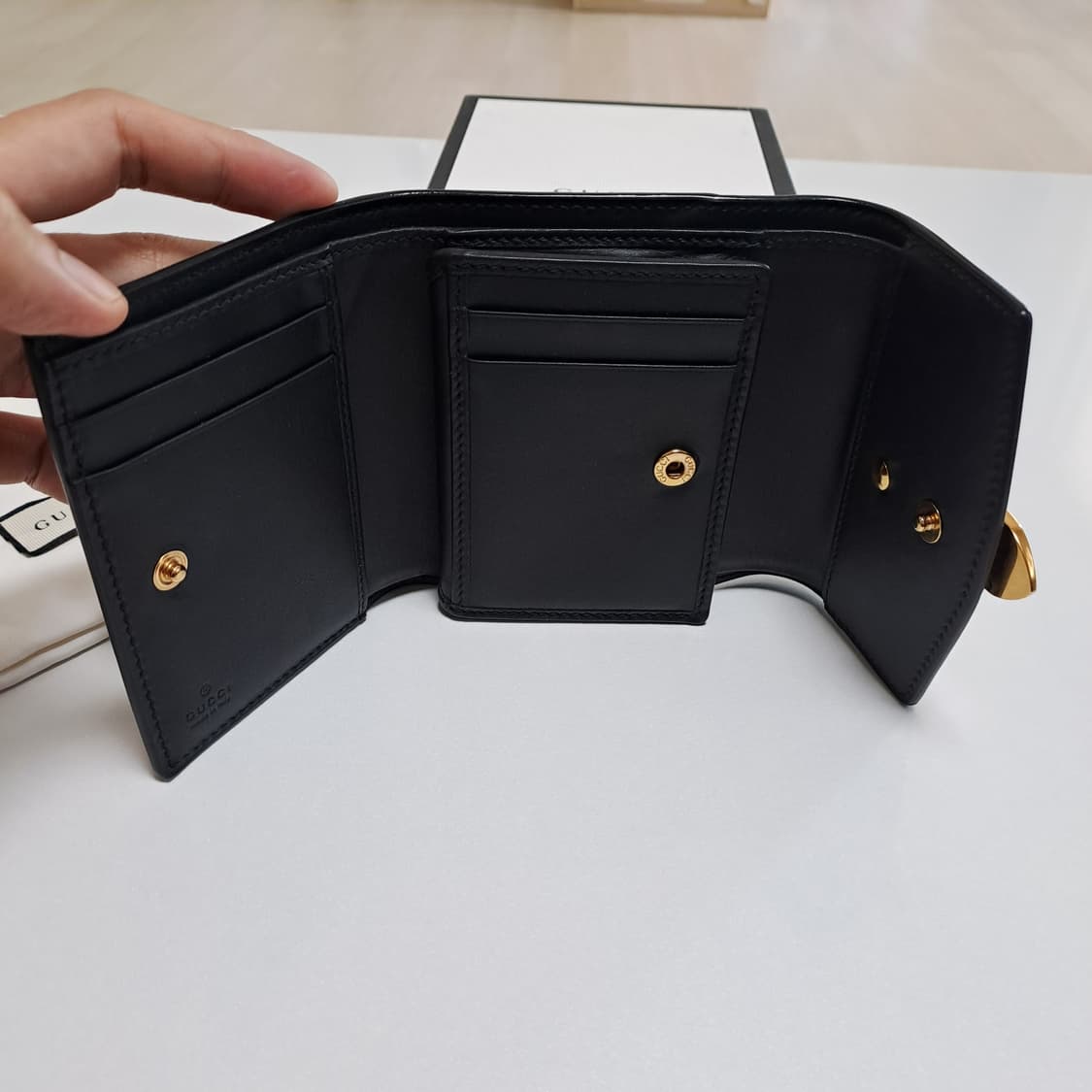 [100%/정품] 구찌 실비 트리이 폴드 지갑 블랙, 구찌지갑,구찌반지갑 상품이미지5