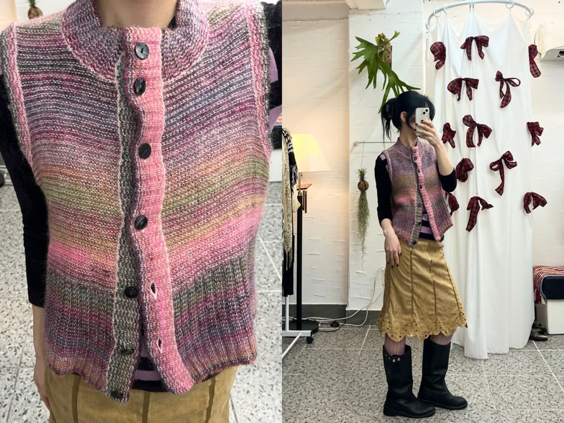 Blush fade knit vest 상품이미지1