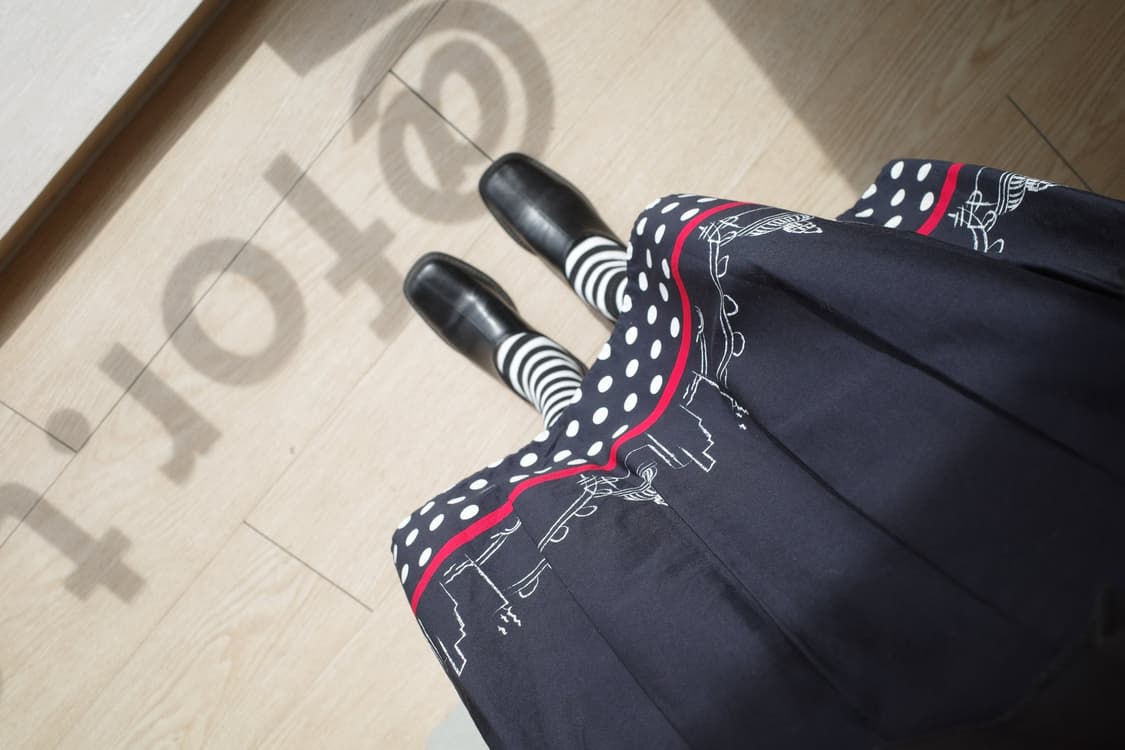 dot sketch skirt 상품이미지2