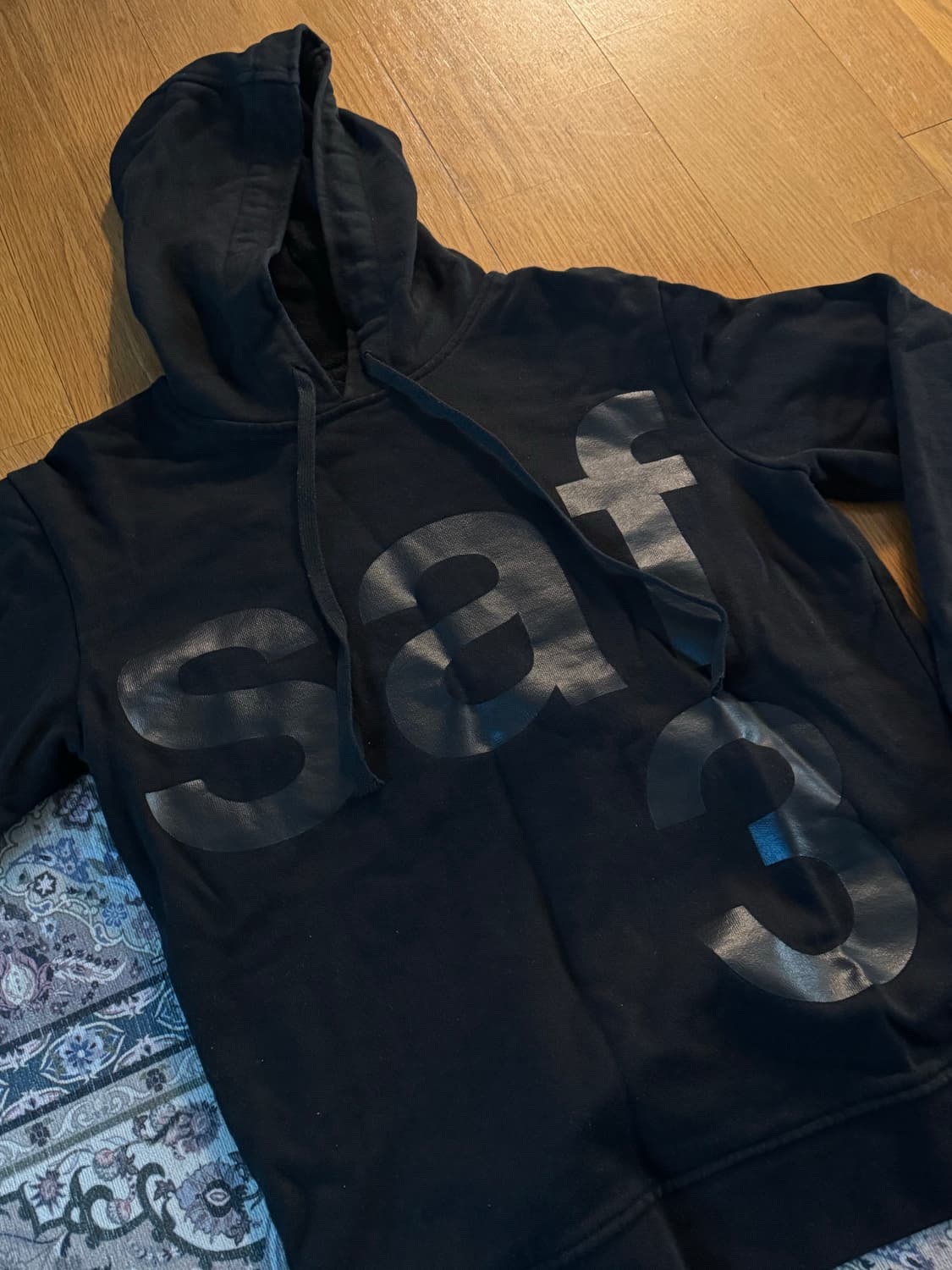 사파리스팟 1/2 베이직 후드티 블랙 0사이즈 후디 상품이미지5