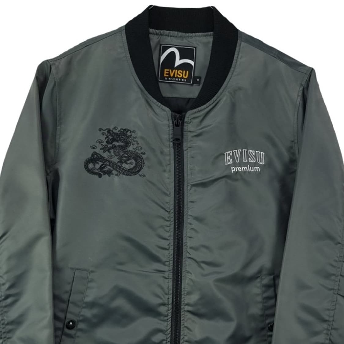 [에비수] 드래곤 용 자수 수베니어 봄버 스카쟌 자켓 챠콜 M19935 상품이미지4