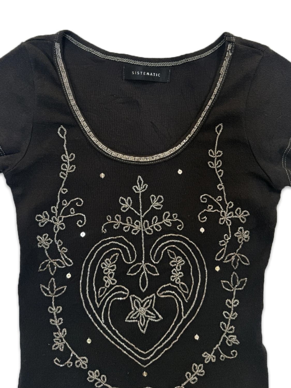 빈티지 SISTEMATIC 비즈 슬림핏 티셔츠 상품이미지3