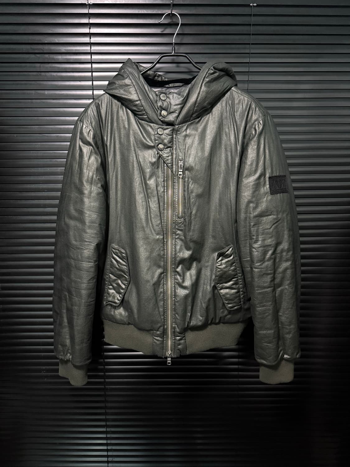 아르마니 익스체인지 알마니 카키 후드 후디 패딩 코팅 M 95 명품 털  상품이미지4