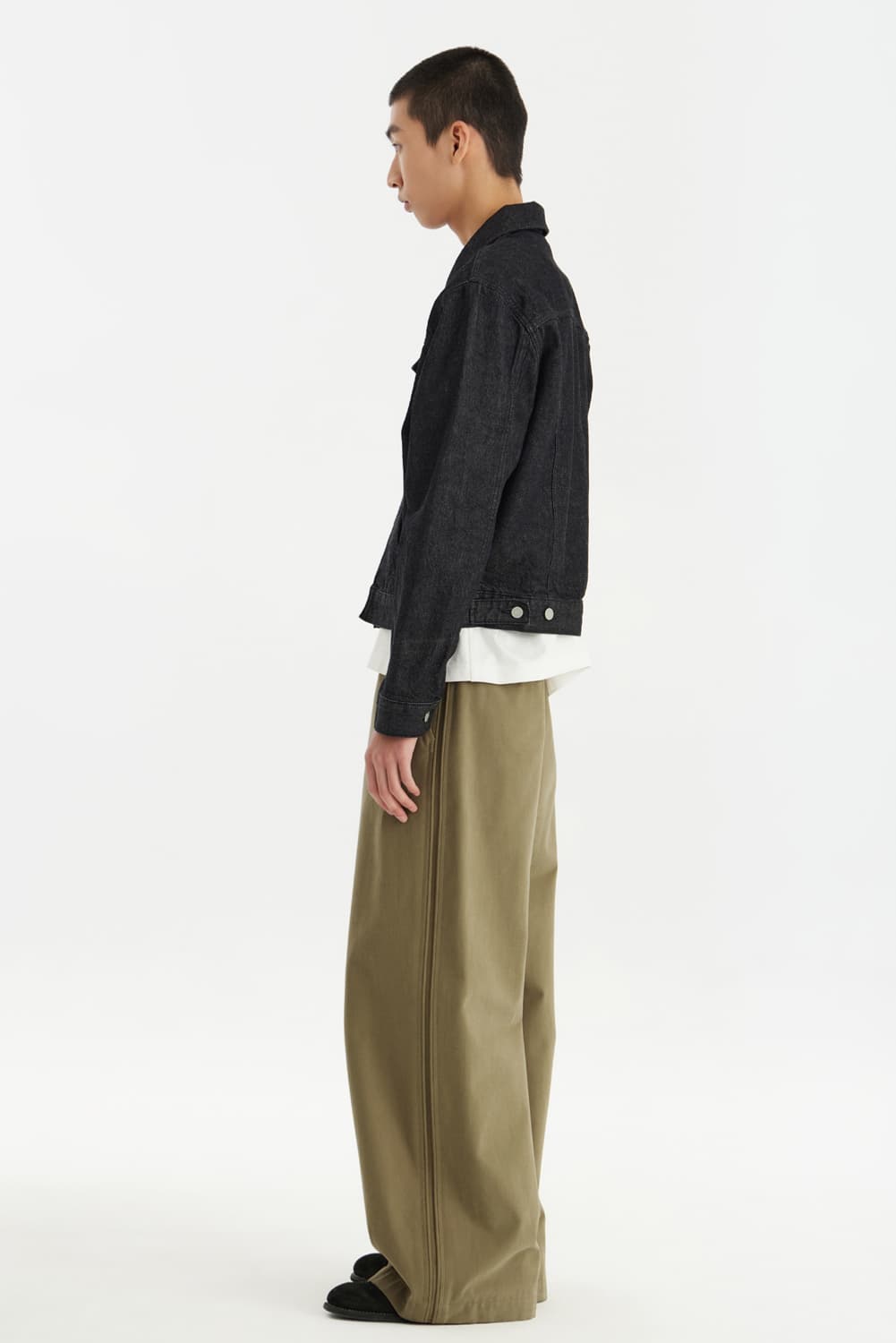 유스 데님 트러커 재킷 워시드 블랙 상품이미지3