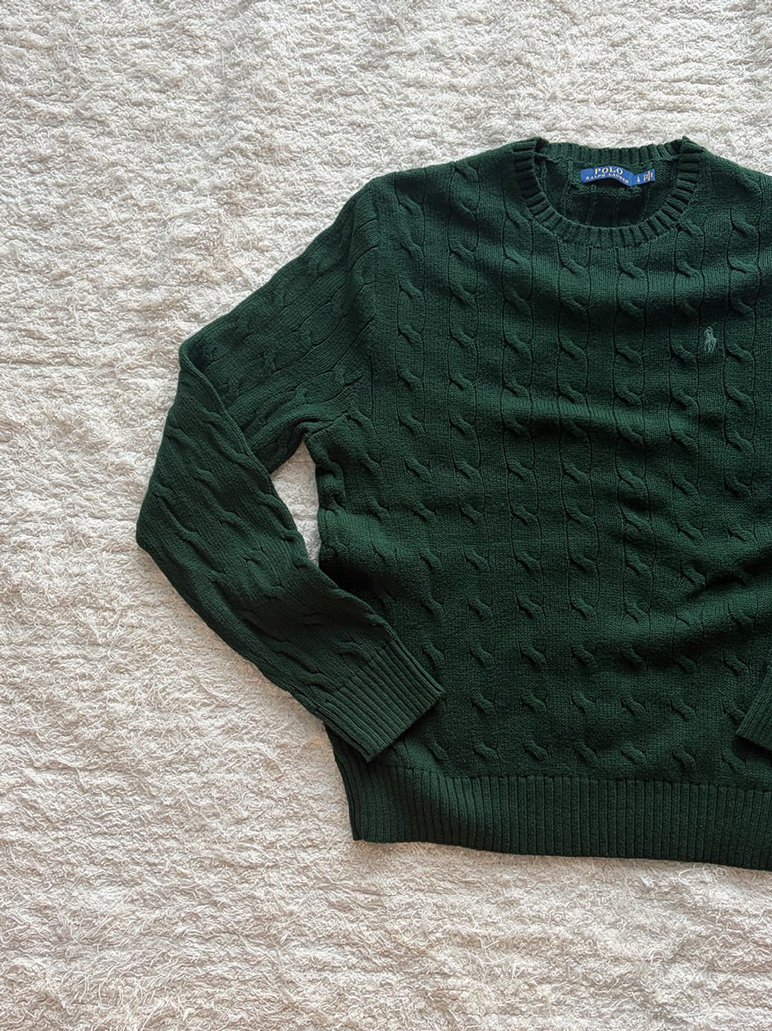 폴로 딥그린 케이블 니트 상품이미지2