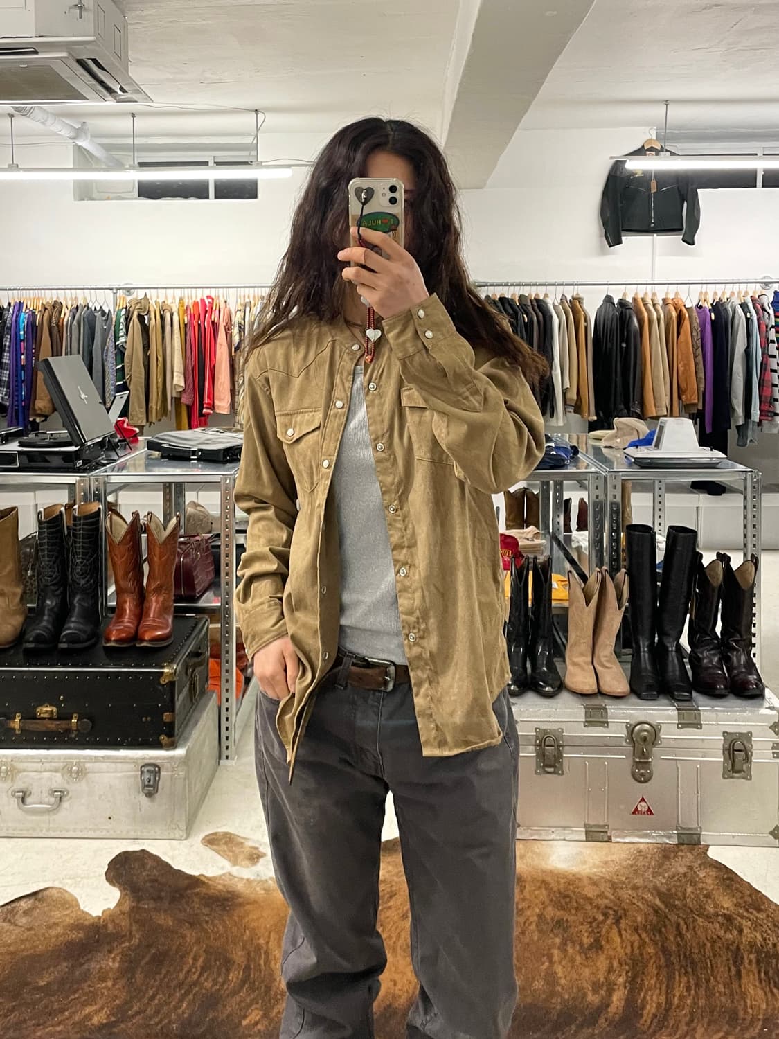 BEAMS suede western shirts 빔즈 스웨이드 웨스턴셔츠 상품이미지8