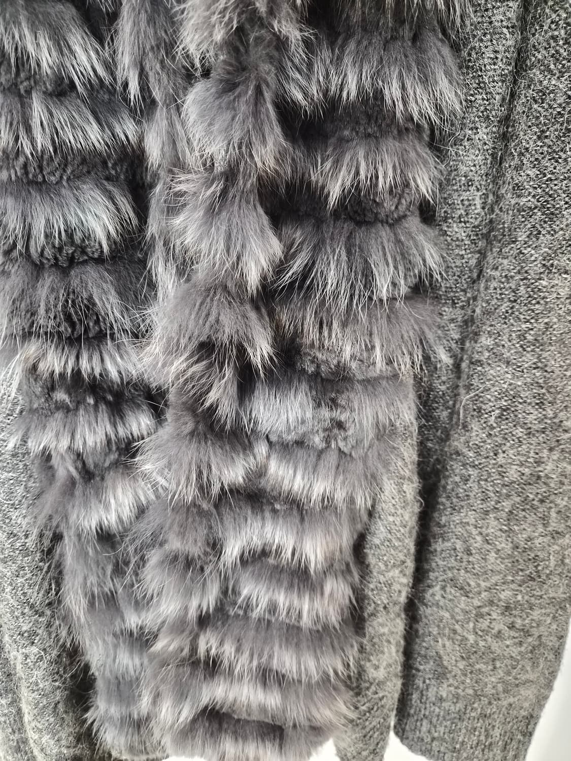 ADD by NICE CLAUP 리얼 폭스&래빗 퍼 후드 롱 가디건 상품이미지4