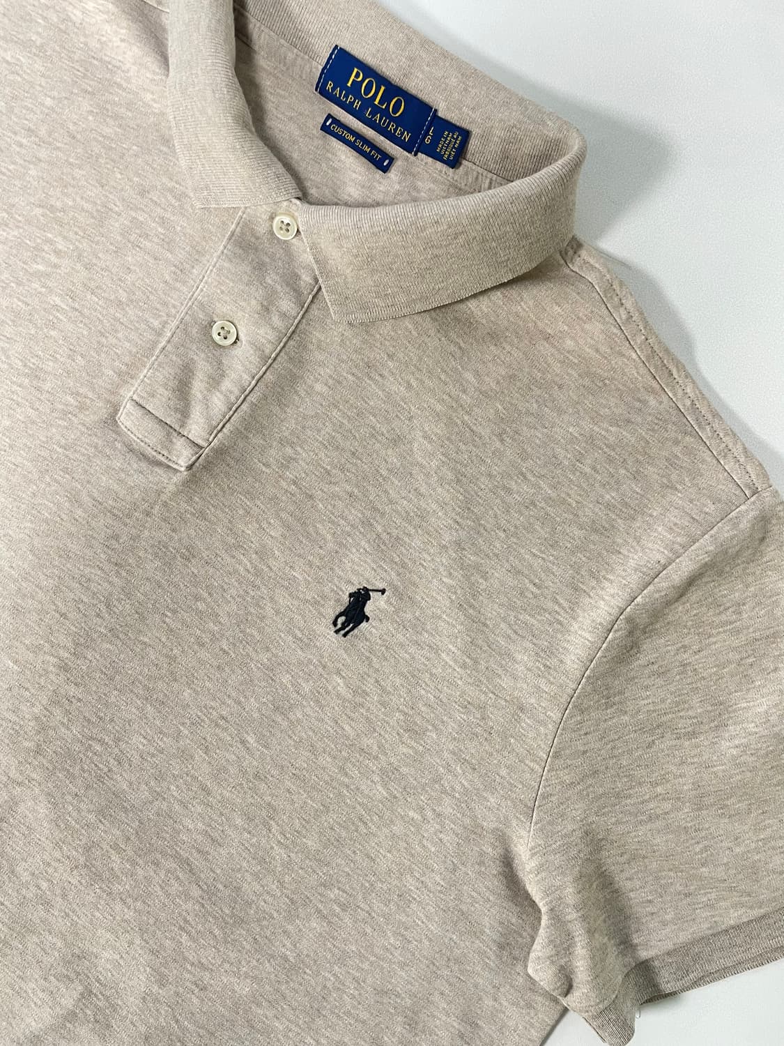 [L] 폴로 랄프로렌 코튼 PK 카라 반팔 티셔츠 커스텀 슬림핏 상품이미지4