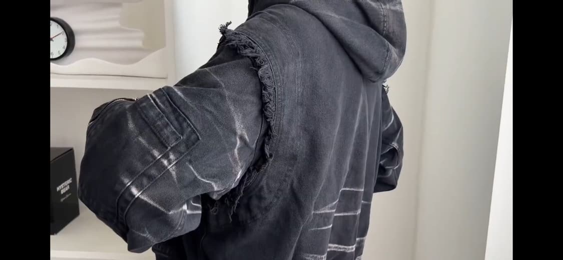 blr)워시드 데님 후드 집업 상품이미지2