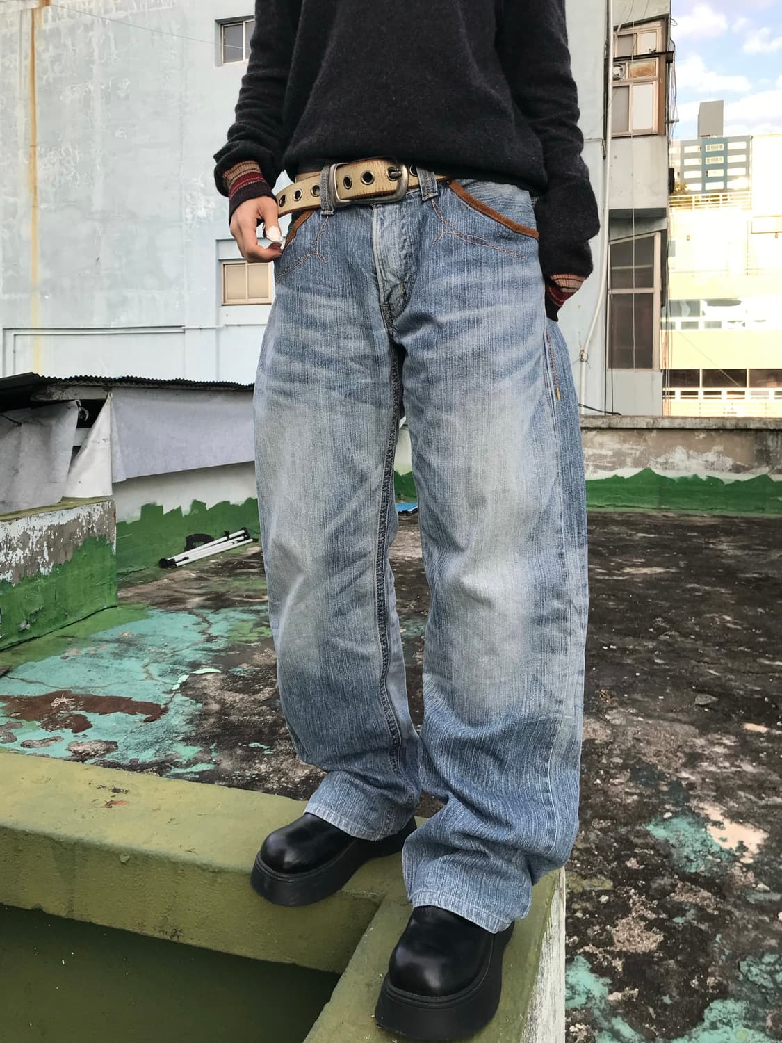 보헤미안 데님 팬츠 상품이미지1