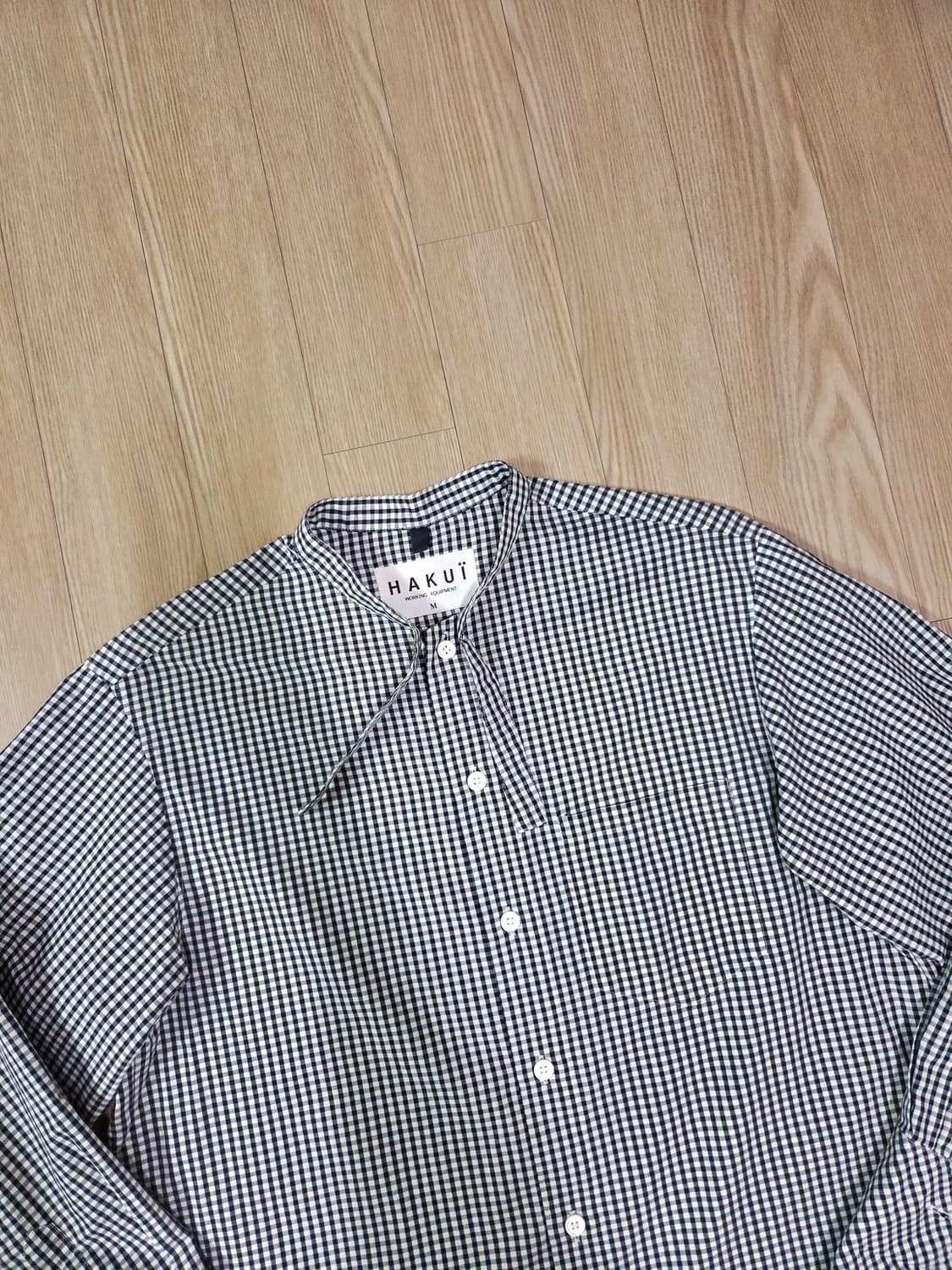 HAKUI JAPAN 셰퍼드 체크 커프스 헨리넥 셔츠 상품이미지2