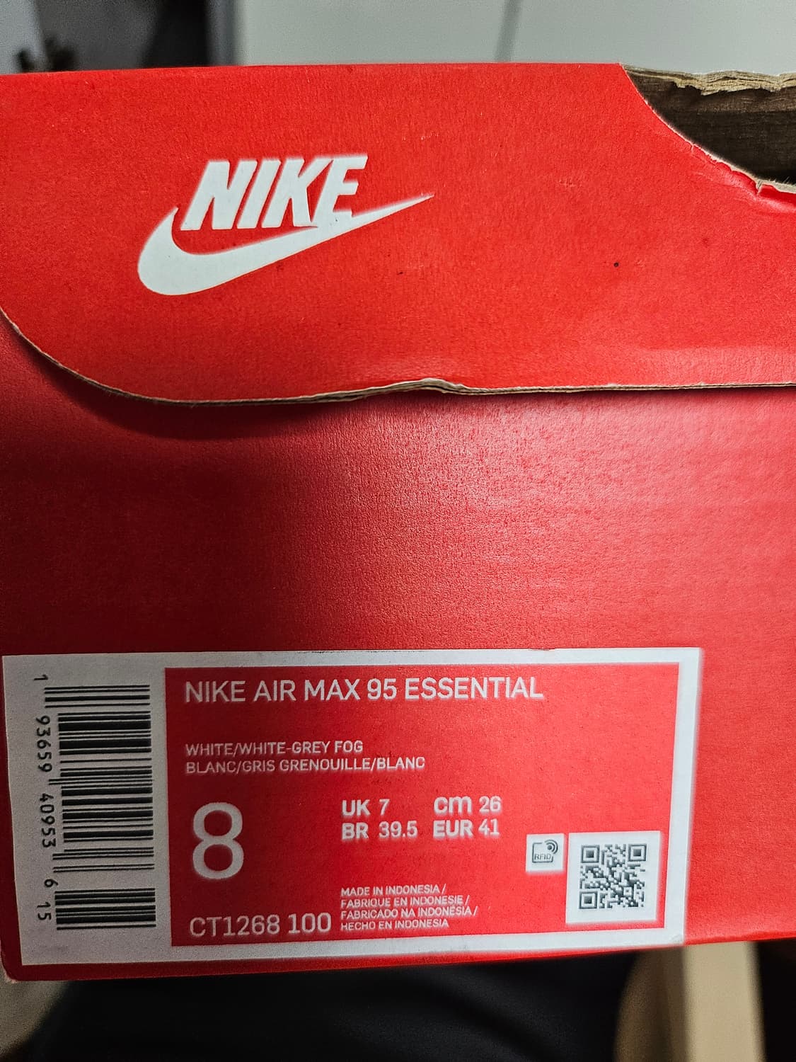 나이키 에어맥스95 에센셜 화이트 정품 상품이미지6