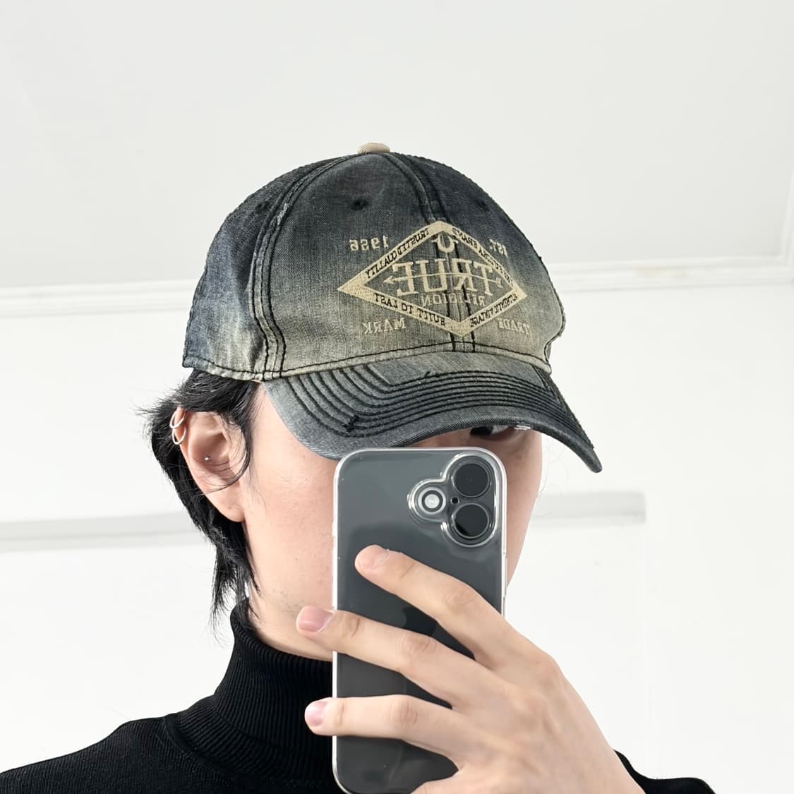 트루릴리전 자수 데님 볼캡 상품이미지3