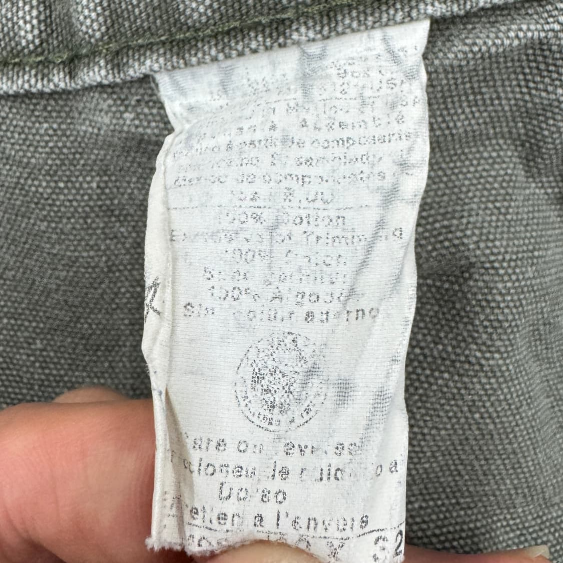 칼하트 OG 모스그린 가죽패치 카펜터 덕캔버스 와이드 워크팬츠 상품이미지9