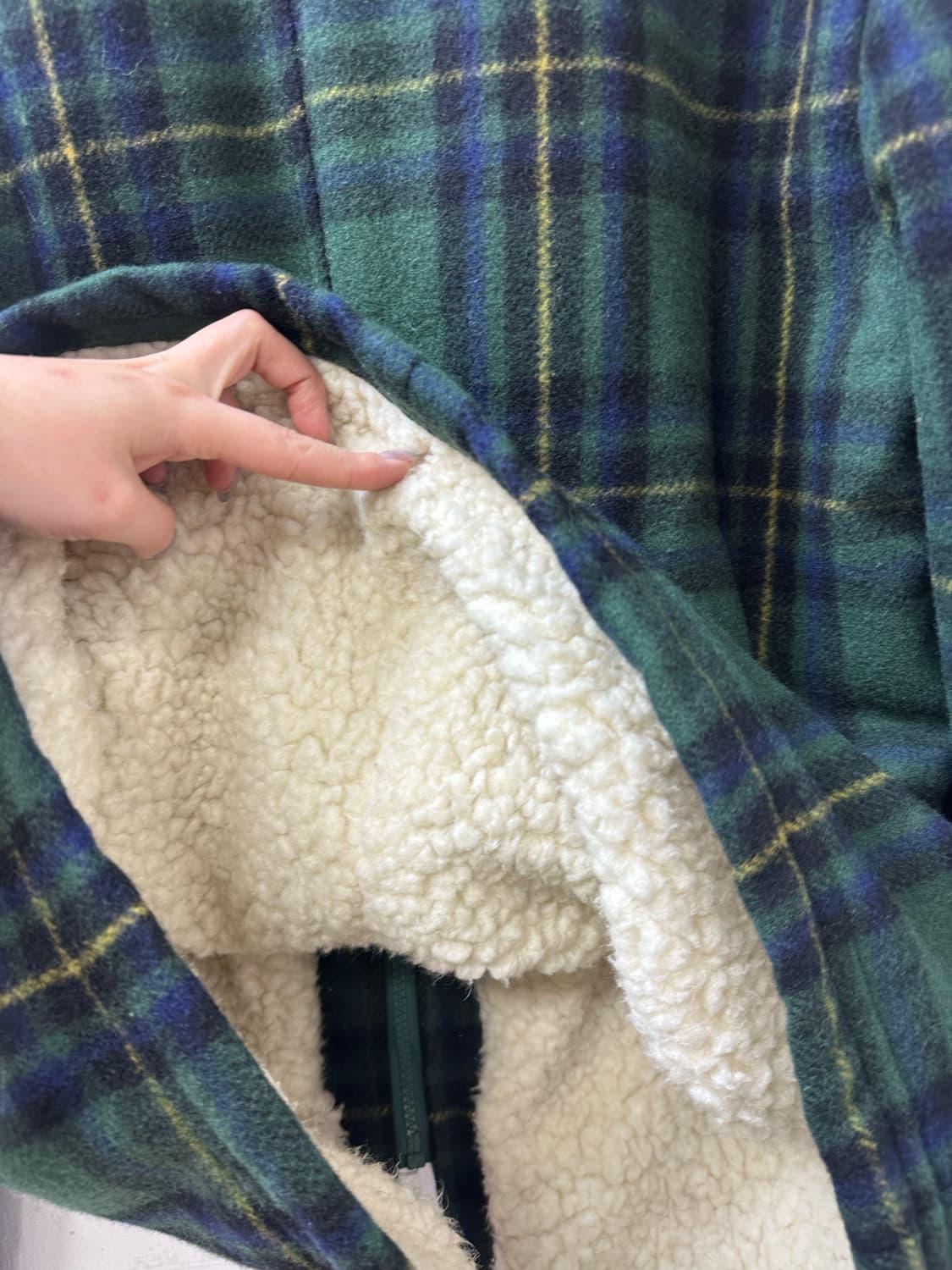 빈티지 Catalina Martin 쉐르파 타탄 체크 코트 자켓 상품이미지7