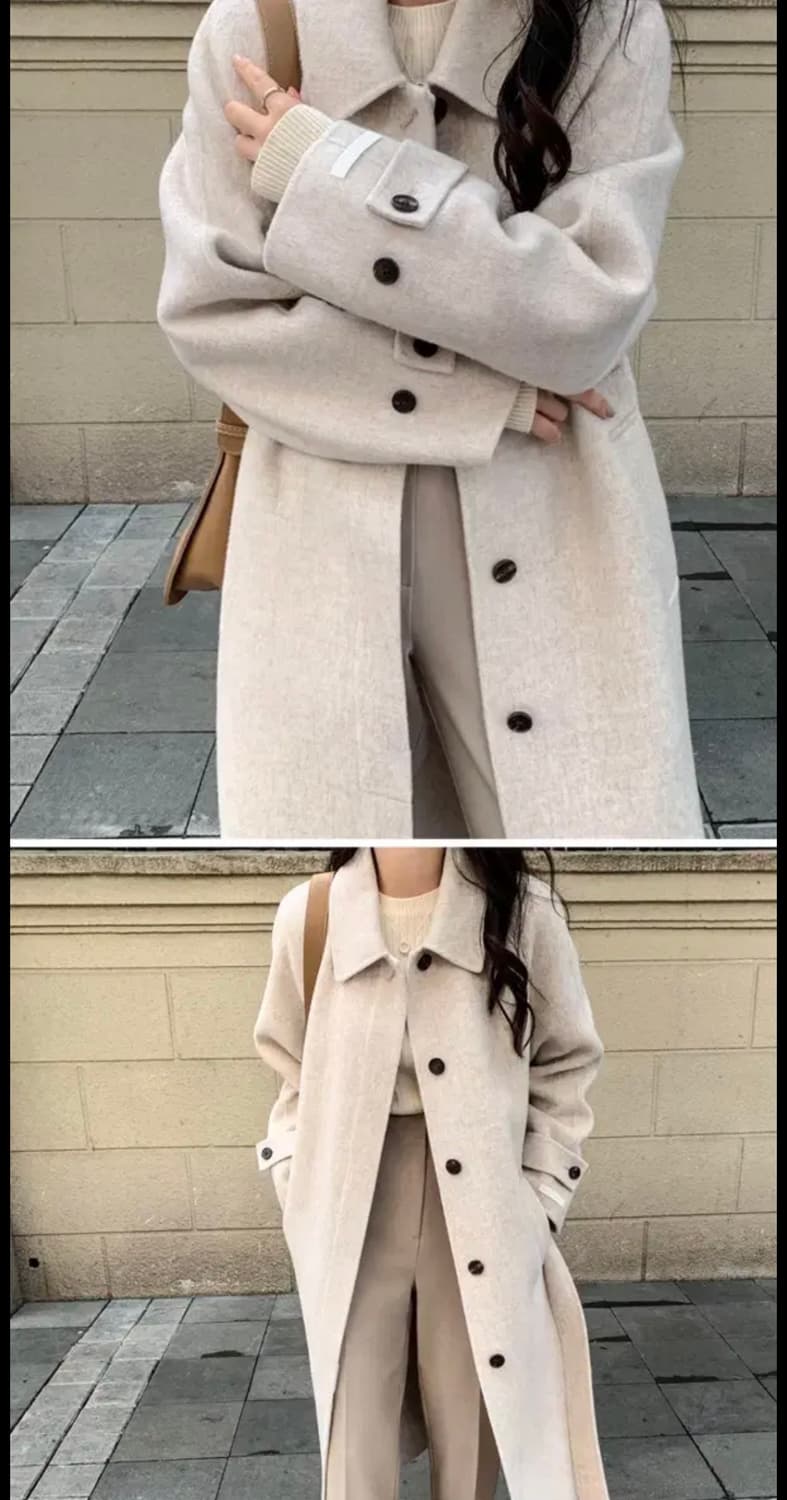 디어먼트(미니뽕) 히든벨트 울100 롱코트 판매 상품이미지4