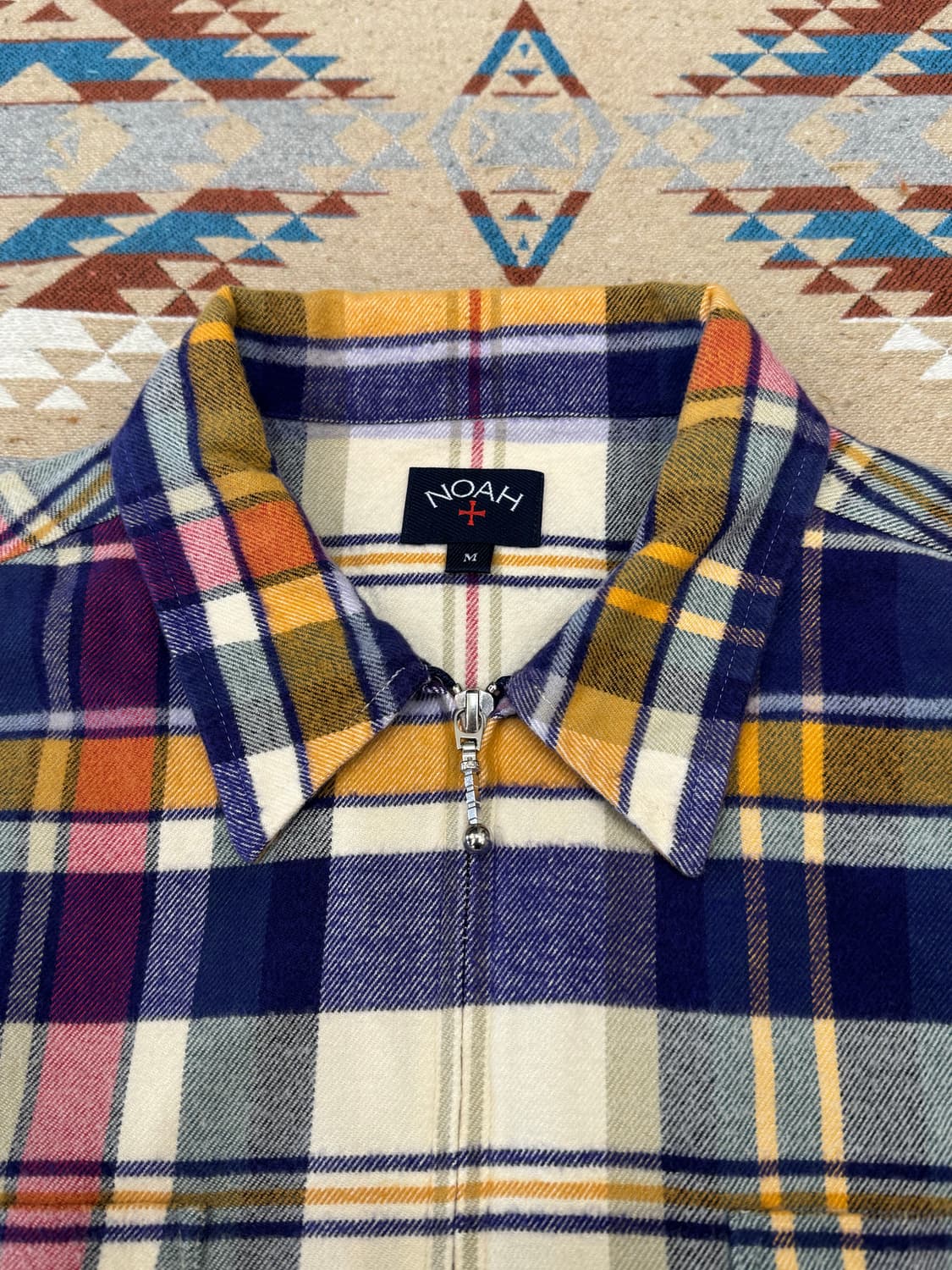 [M][100] 노아 플란넬 집업 체크 셔츠 상품이미지2