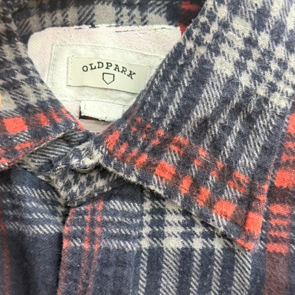 old park 올드파크 플란넬 호피 디테일 체크 셔츠 L 상품이미지3