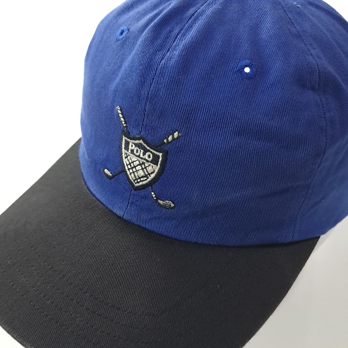 CK427 L 폴로 90s 대만판 블루 블랙 투톤 쉴드 로고 볼캡 모자 상품이미지1