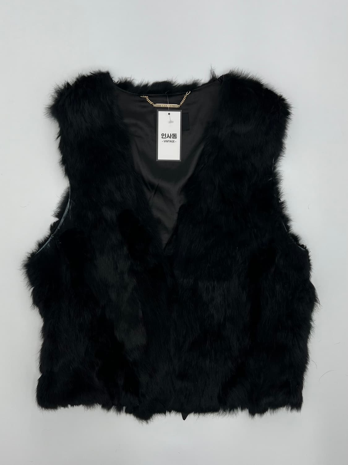 빈티지 래빗 퍼 베스트 상품이미지1