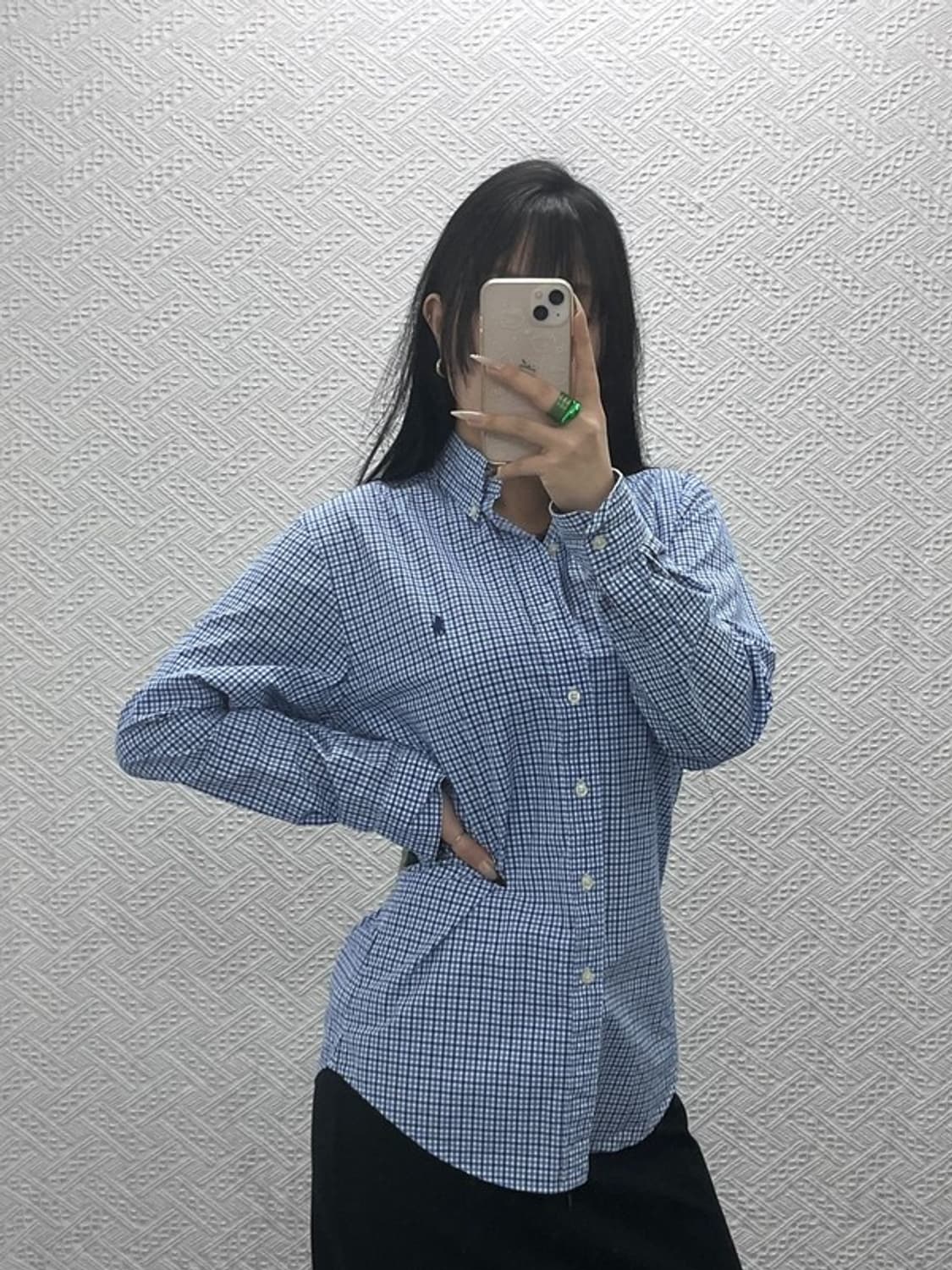 폴로 랄프로렌 컨트리 레트로 블루 체크 셔츠 S C08406 상품이미지2