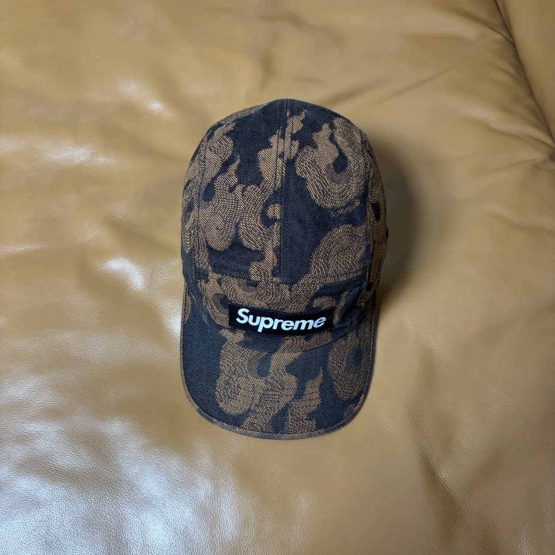 Supreme 슈프림 플레임 워시드 데님 브라운 캠프캡 모자 상품이미지5
