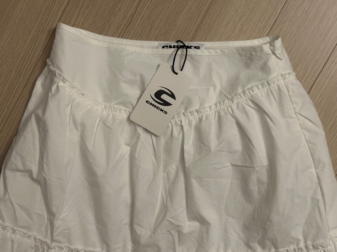 칙스 플레어 캉캉 롱 스커트 화이트 상품이미지1