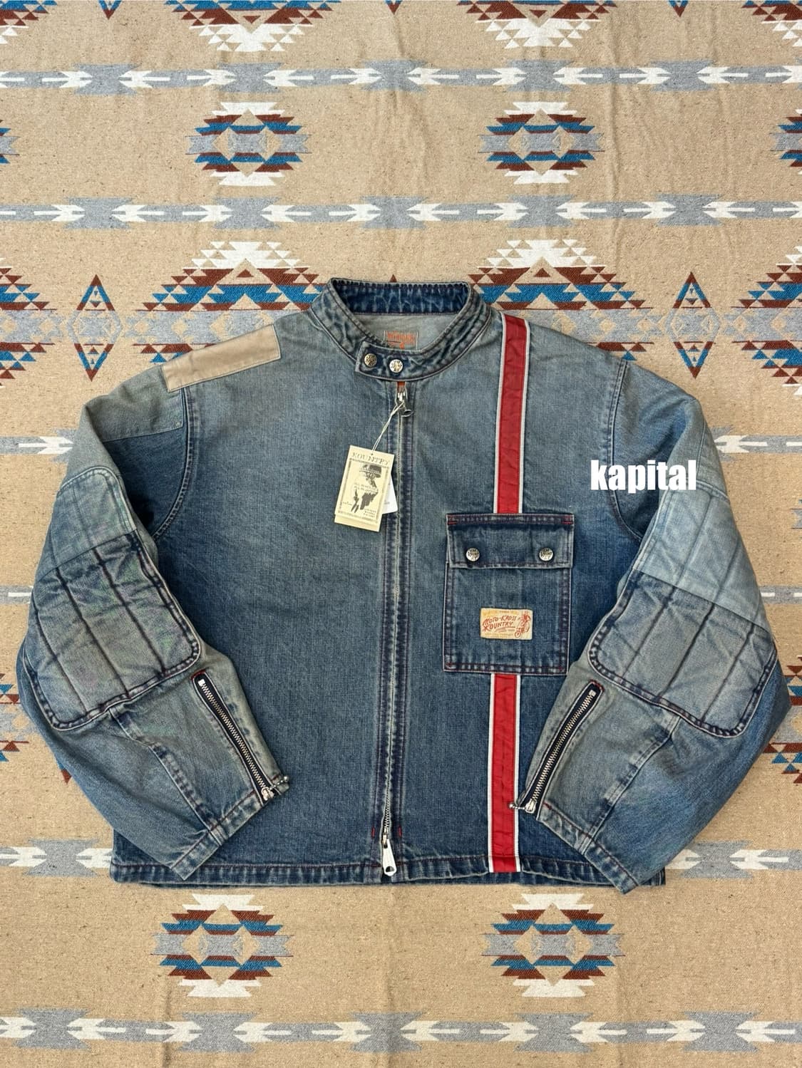 [3][L] 캐피탈 14온즈 데님 토도테레노 모토크로스 자켓 리메이크 상품이미지1