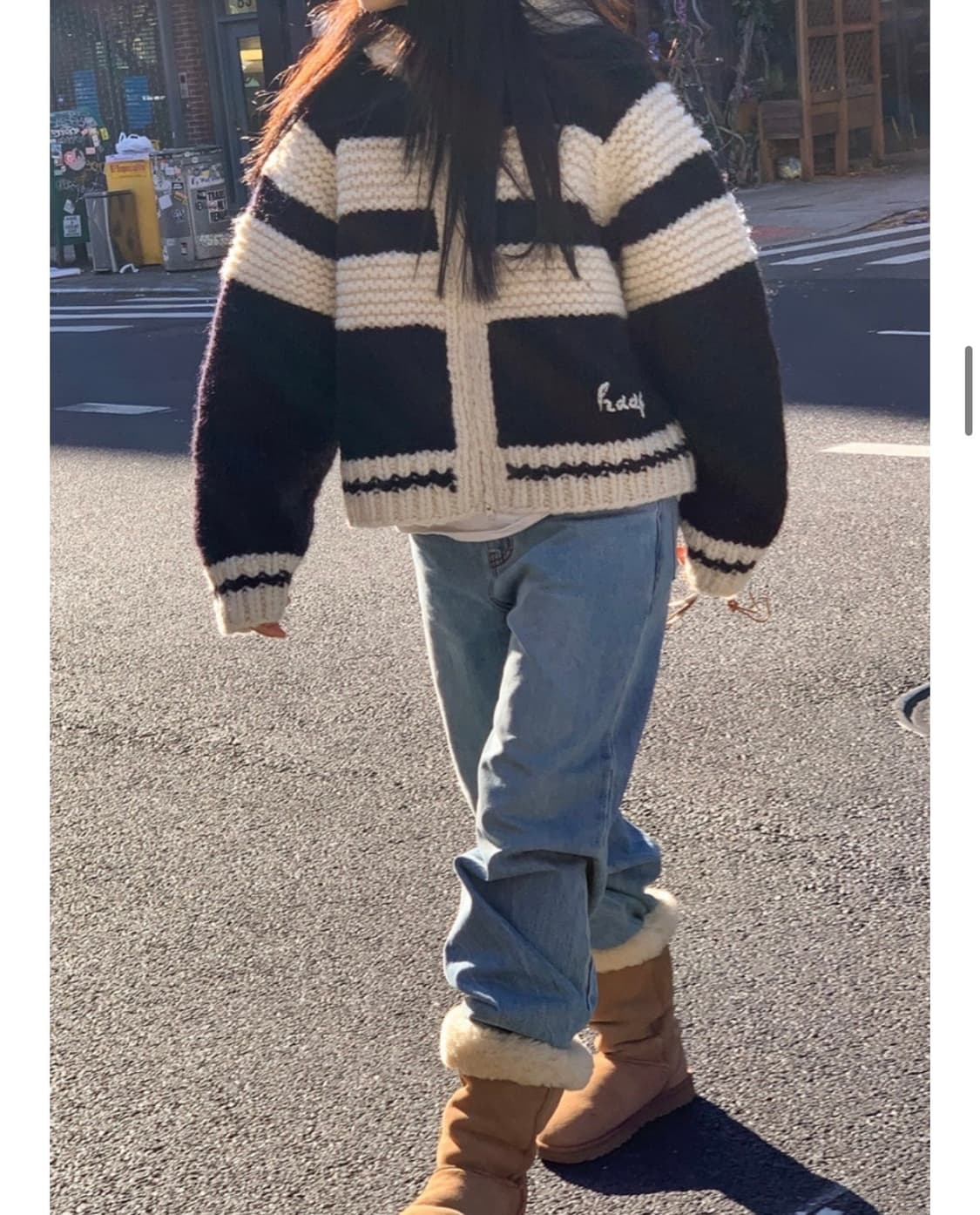 Haag 코위찬 블랙 니트 집업 상품이미지2