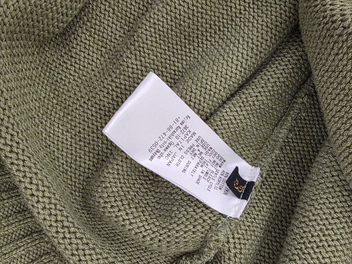 캐피탈 5G 코튼 본 크루넥 스웨터 카키 3사이즈 상품이미지4