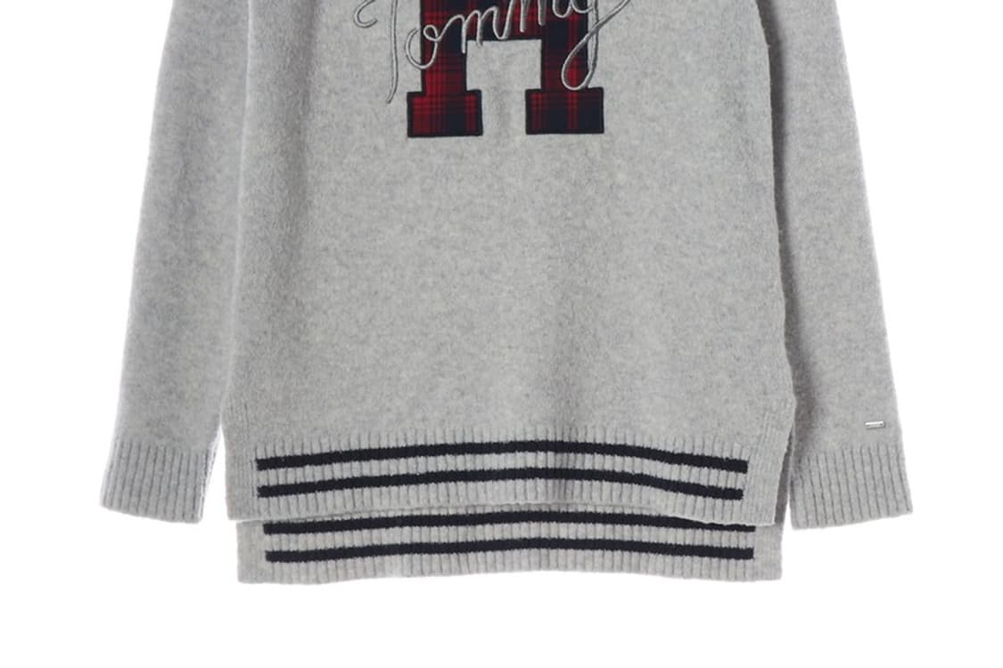 타미힐피거 타탄체크 H로고 하프집업 니트 S 상품이미지4