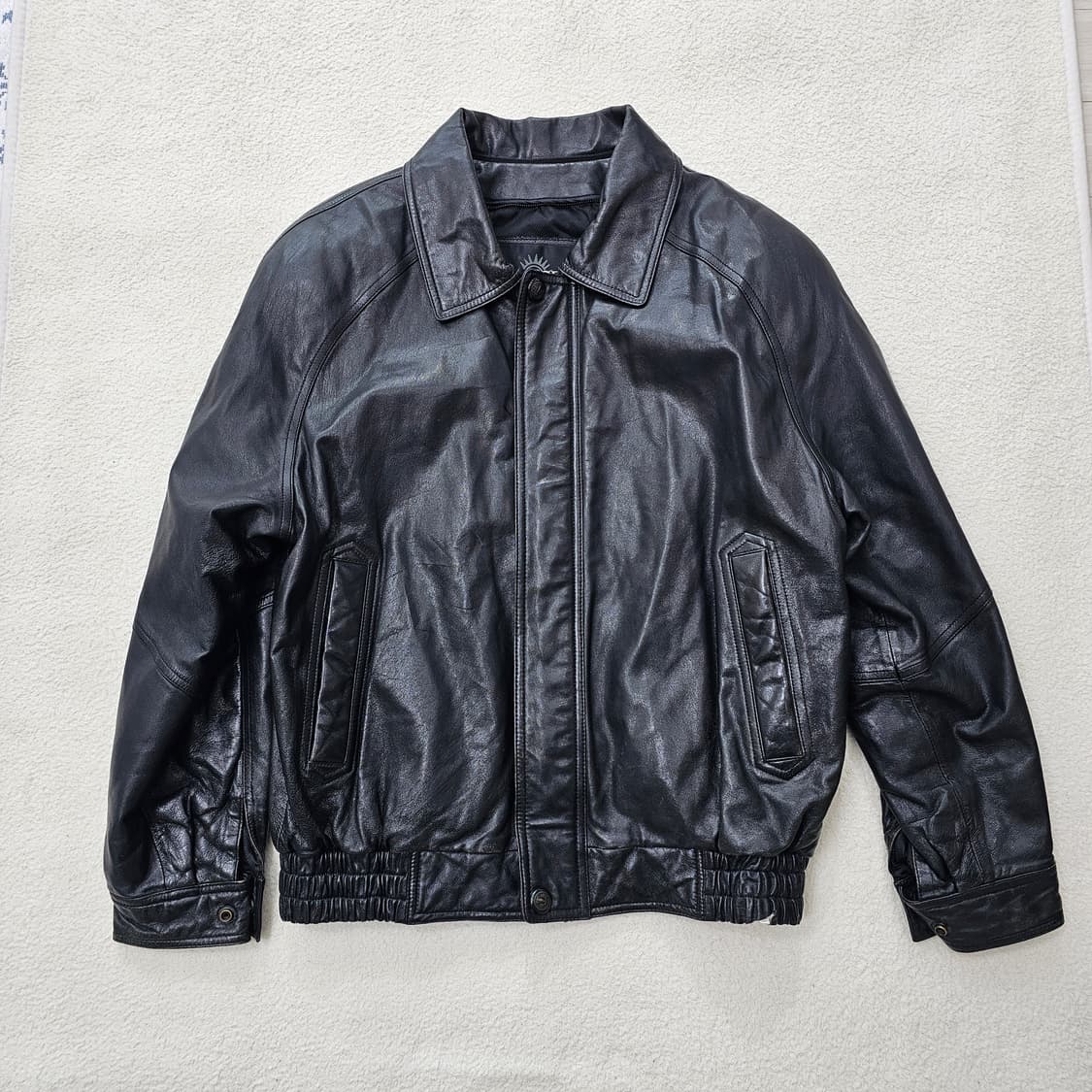 [100] 남성 블랙 레더 가죽 자켓 점퍼 상품이미지1