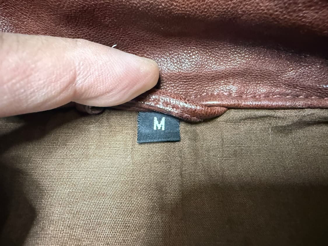 [M] 빈티지 브라운 양가죽 라이더 자켓 상품이미지6