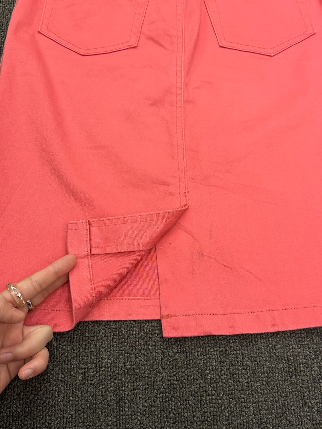 57)Uniqlo vintage 핑크 데님 미디 스커트 상품이미지5