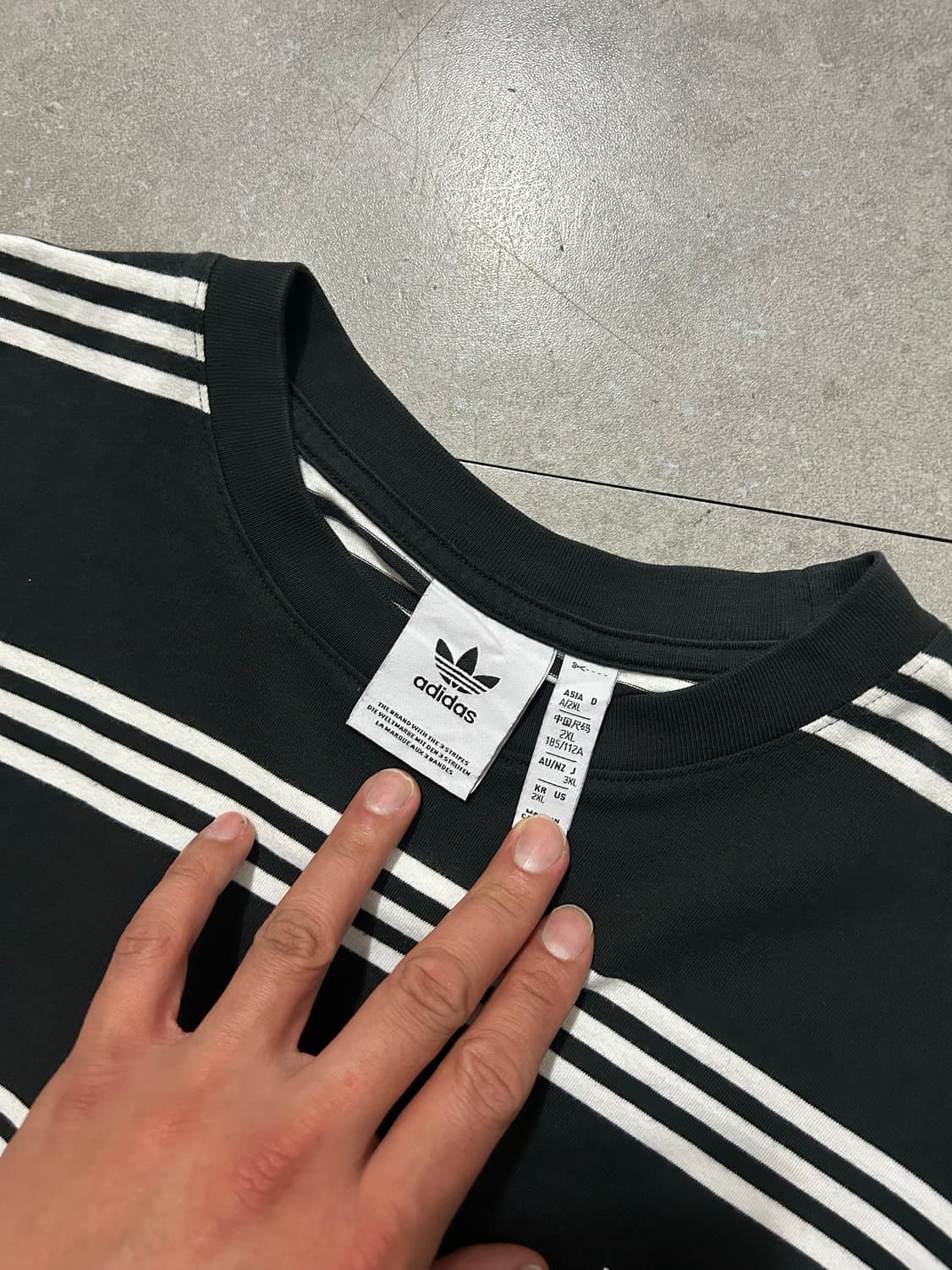 아디다스 스트라이프 빈티지  헤비코튼 숏슬리브 티셔츠 105size    상품이미지3