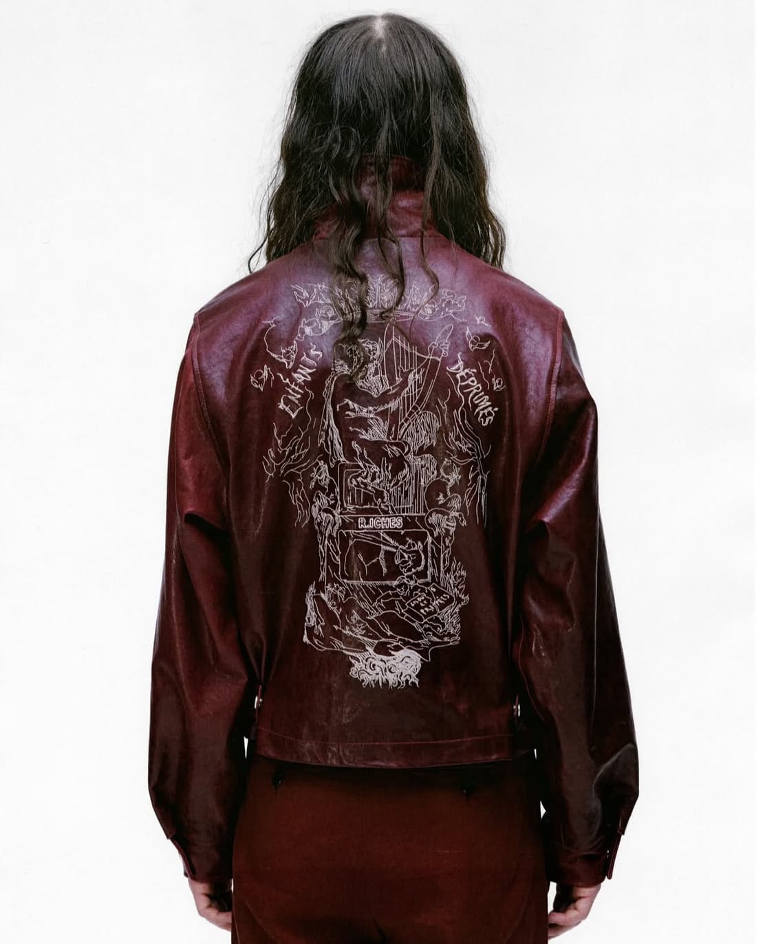 [L] 앙팡리쉬데프리메 ERD 버건디 레더 자켓 상품이미지1